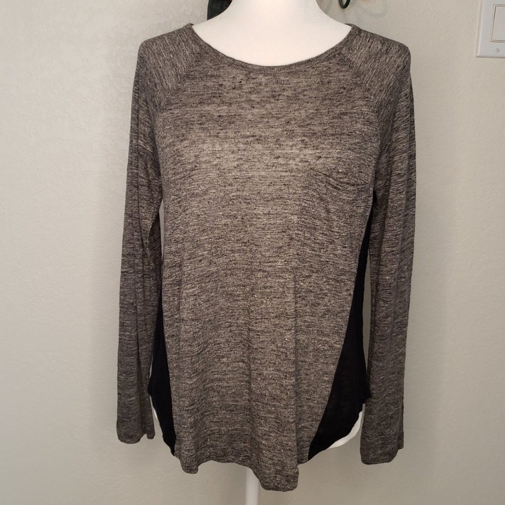 Madewell Gray/Dark Blue Long Sleeve T-Shirt Size S
